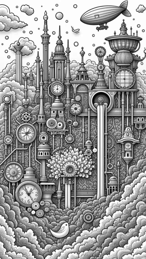 adult coloring pages steampunk